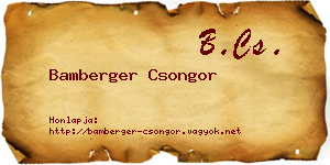 Bamberger Csongor névjegykártya